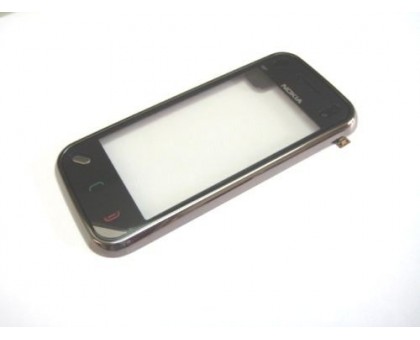 Тачскрін (сенсор) для Nokia N97, чорний, з передньою панеллю чорного кольору